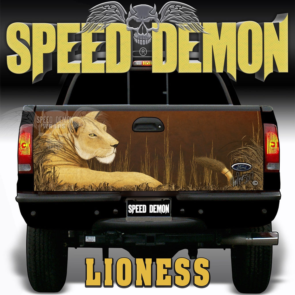 Lioness Tailgate Wraps - Speed Demon Wraps