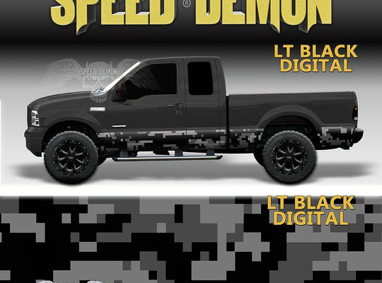 Rocker Panel Wrap Camo Kit Lt Black Digital Camouflage - Speed Demon Wraps