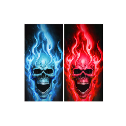 Flaming Skulls Combo Sets Cornhole Wraps Kustom Low Brow Art