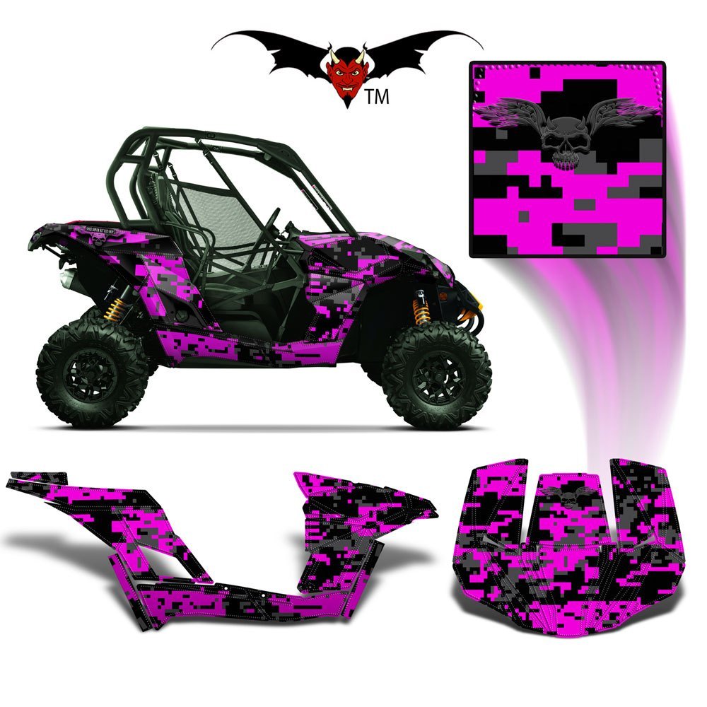 CAN-AM BRP MAVERICK 1000 GRAPHICS WRAP KIT -  PINK DIGITAL CAMO - Speed Demon Wraps