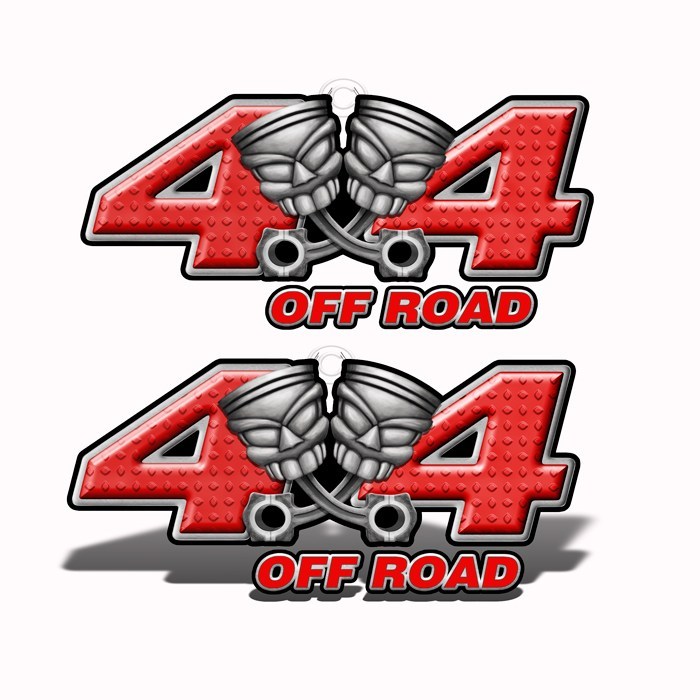 4x4 Off-Road Red Piston-Head Decals - Speed Demon Wraps