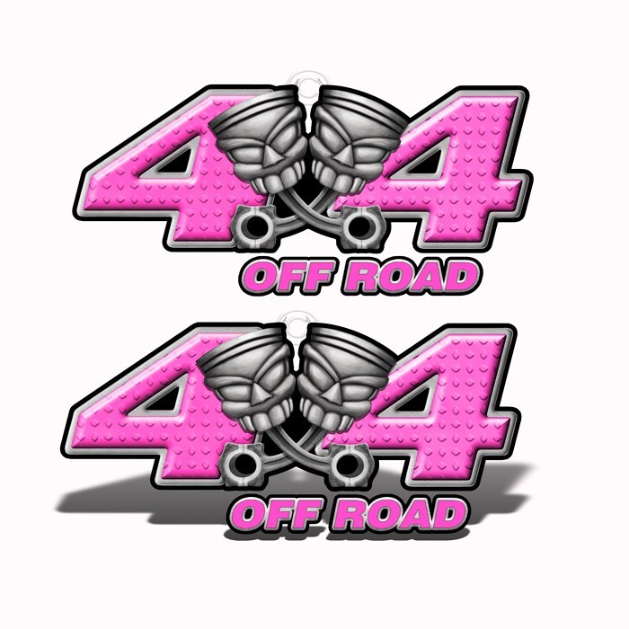 4x4 Off-Road Pink Piston-Head Decals - Speed Demon Wraps