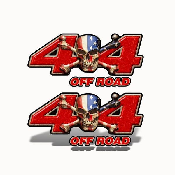 4x4 Off Road Decal Patriot Skull Red - Speed Demon Wraps