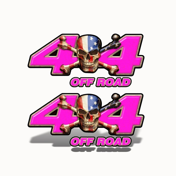 4x4 Off Road Decal Patriot Skull Pink - Speed Demon Wraps