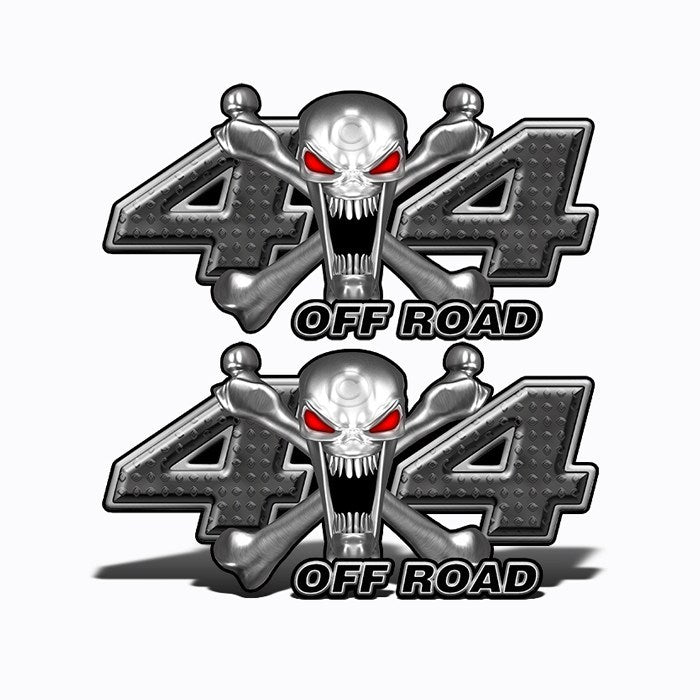 4x4 Off Road Stainless Steal Skull Black - Speed Demon Wraps