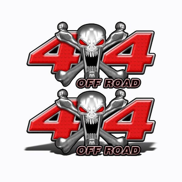 4x4 Off Road Stainless Steal Skull Red - Speed Demon Wraps