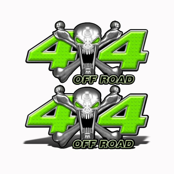 4x4 Off Road Stainless Steal Skull Green - Speed Demon Wraps