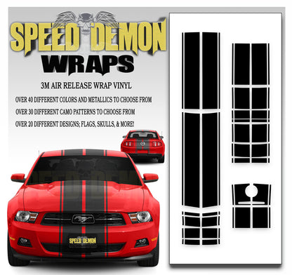 2010-2012 Ford Mustang Eleanor Rally Racing Stripe Kit - Speed Demon Wraps
