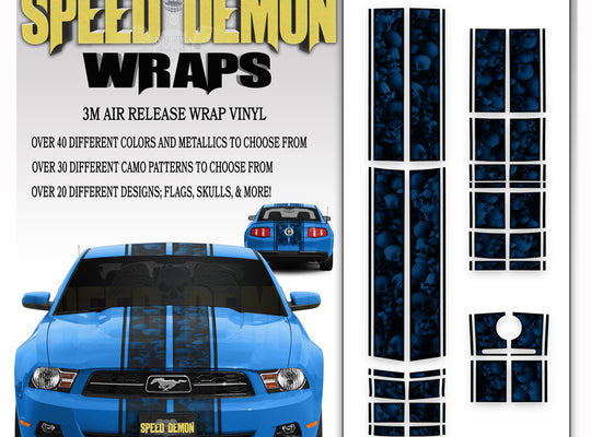 Ford Mustang Racing Stripe Kit Skulls Ghosted Blue 2010-2012