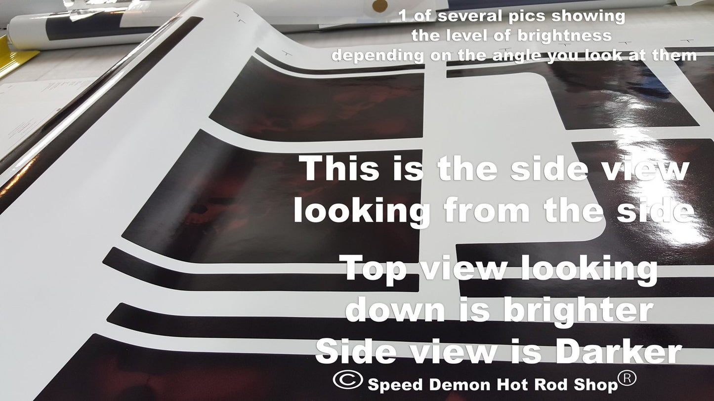 Camaro Stripes Ghosted Skulls with Black Pinstripe 2016-2017-2018 V8