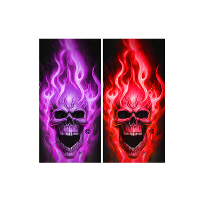 Flaming Skulls Combo Sets Cornhole Wraps Kustom Low Brow Art