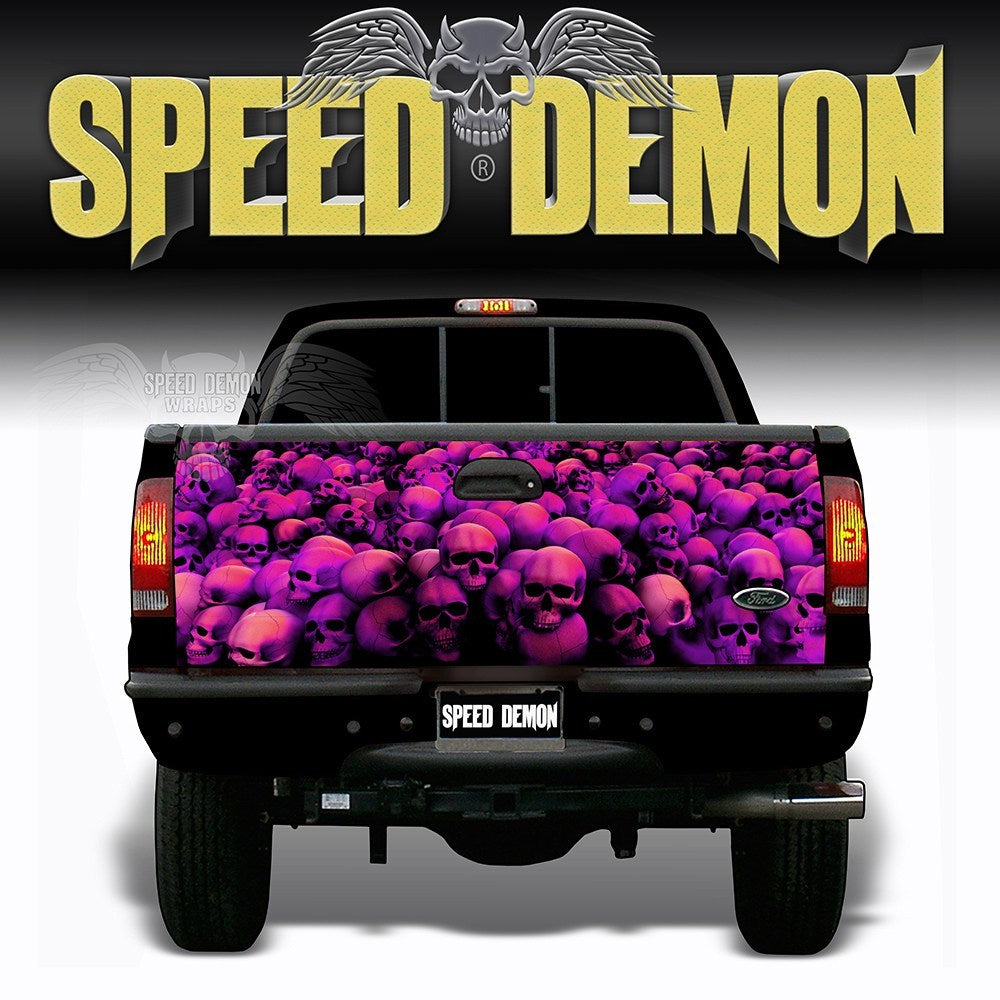 Skull Crusher Tailgate Wraps Pink