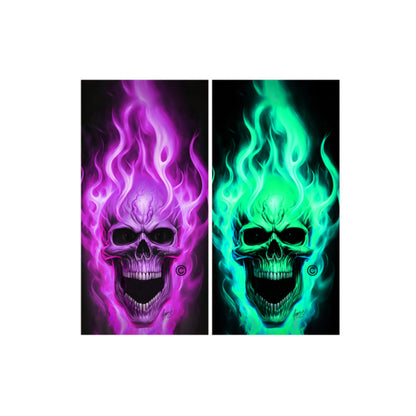 Flaming Skulls Combo Sets Cornhole Wraps Kustom Low Brow Art