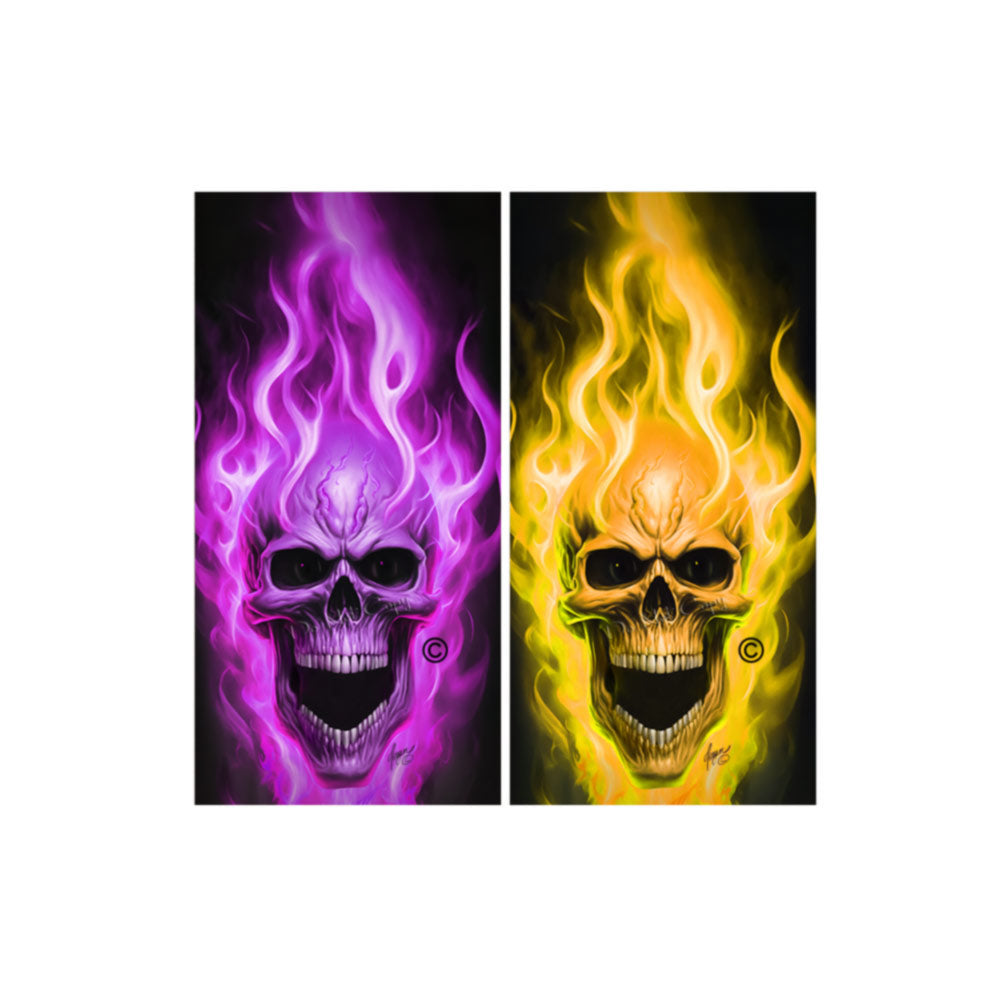 Flaming Skulls Combo Sets Cornhole Wraps Kustom Low Brow Art