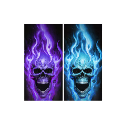 Flaming Skulls Combo Sets Cornhole Wraps Kustom Low Brow Art