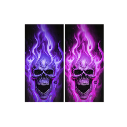 Flaming Skulls Combo Sets Cornhole Wraps Kustom Low Brow Art