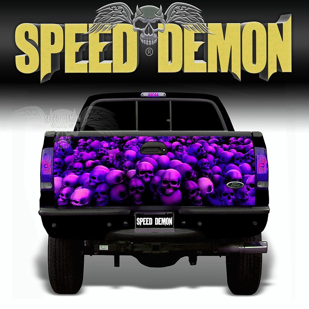 Skull Crusher Tailgate Wraps Purple