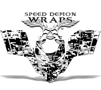 POLARIS DRAGON snowmobile Vinyl Graphic Wrap Sled -DIGITAL WHITE CAMOUFLAGE - Speed Demon Wraps