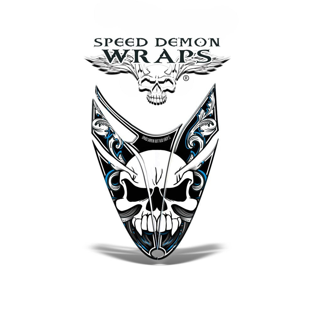 RMK Dragon Snowmobile Sled GRAPHICS WRAP DECAL Blue Skullen - Speed Demon Wraps