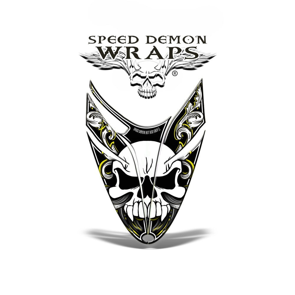 RMK Dragon GRAPHICS WRAP for Sleds and Snowmobiles Yellow Skullen - Speed Demon Wraps