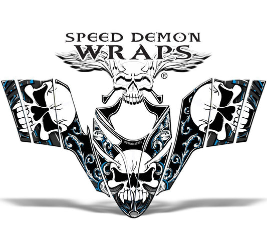 Polaris RMK Dragon Snowmobile Sled GRAPHICS WRAP DECAL Blue Skullen - Speed Demon Wraps