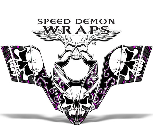 RMK Dragon Snowmobile Sled GRAPHICS WRAP DECAL "Pink Skullen" for Polaris Dragon - Speed Demon Wraps