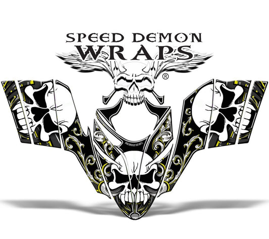 RMK Dragon GRAPHICS WRAP for Sleds and Snowmobiles Yellow Skullen - Speed Demon Wraps
