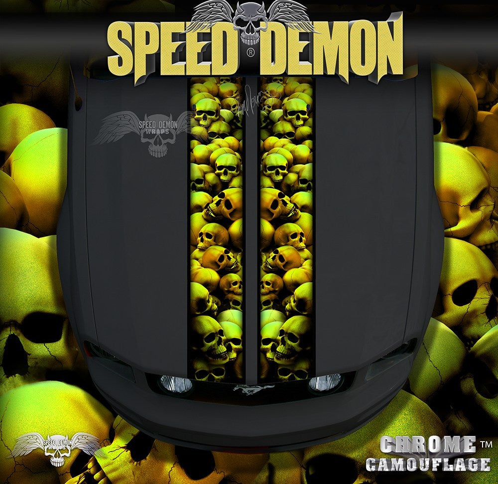 Mustang Gold Skull Crusher Racing Stripes - Speed Demon Wraps