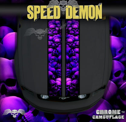 Mustang Purple Skull Crusher Racing Stripes - Speed Demon Wraps