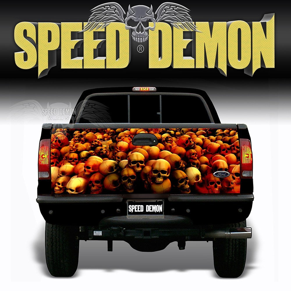 Skull Crusher Tailgate Wraps Red