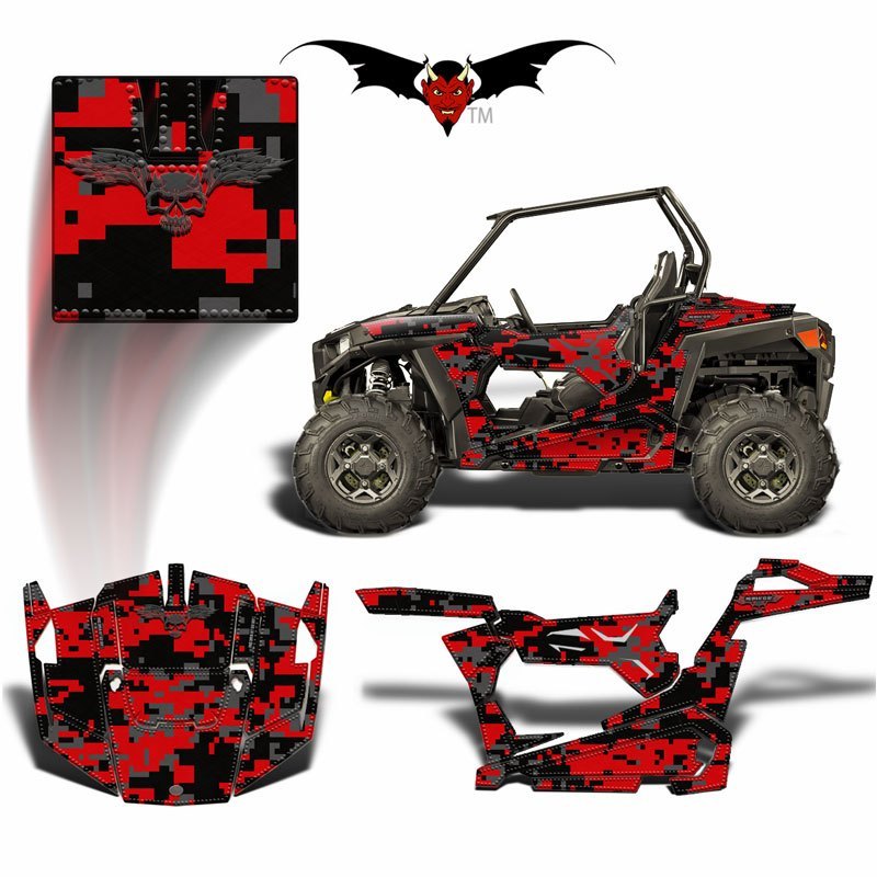 RZR 900 S GRAPHICS WRAP - RED AND BLACK DIGITAL CAMOUFLAGE – Speed ...