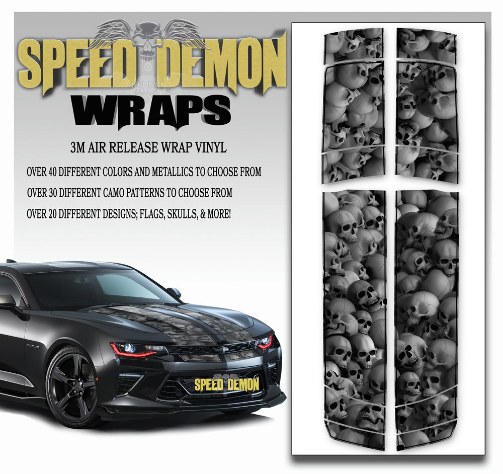 Camaro Stripes - Grey Skulls with Black Pinstripe 2016-2017 V6