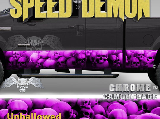 Skull Truck Rocker Panel Wraps Pink Skulls Unhallowed Ground