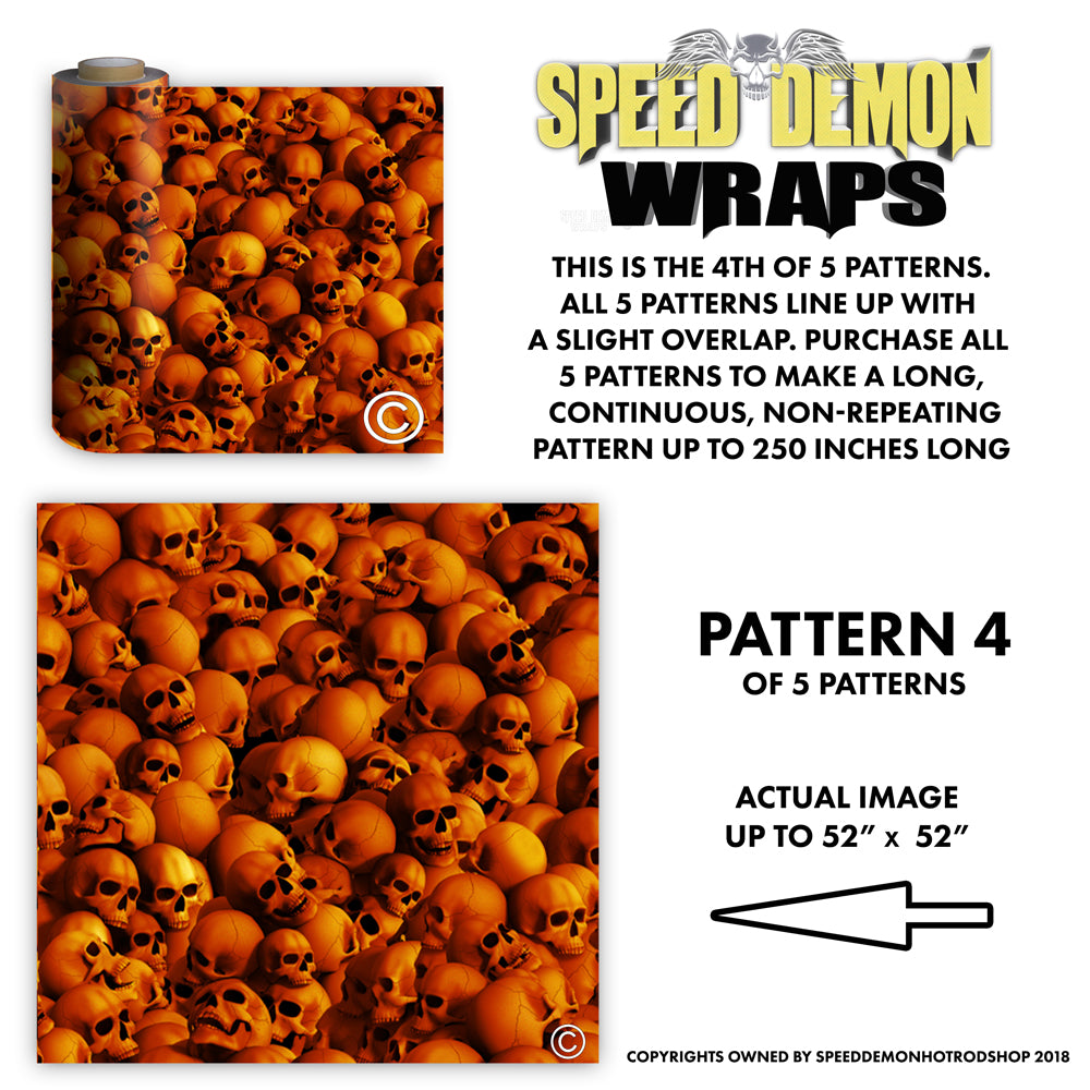 Red Wall Of Skulls Vinyl Wrap Sheet 04