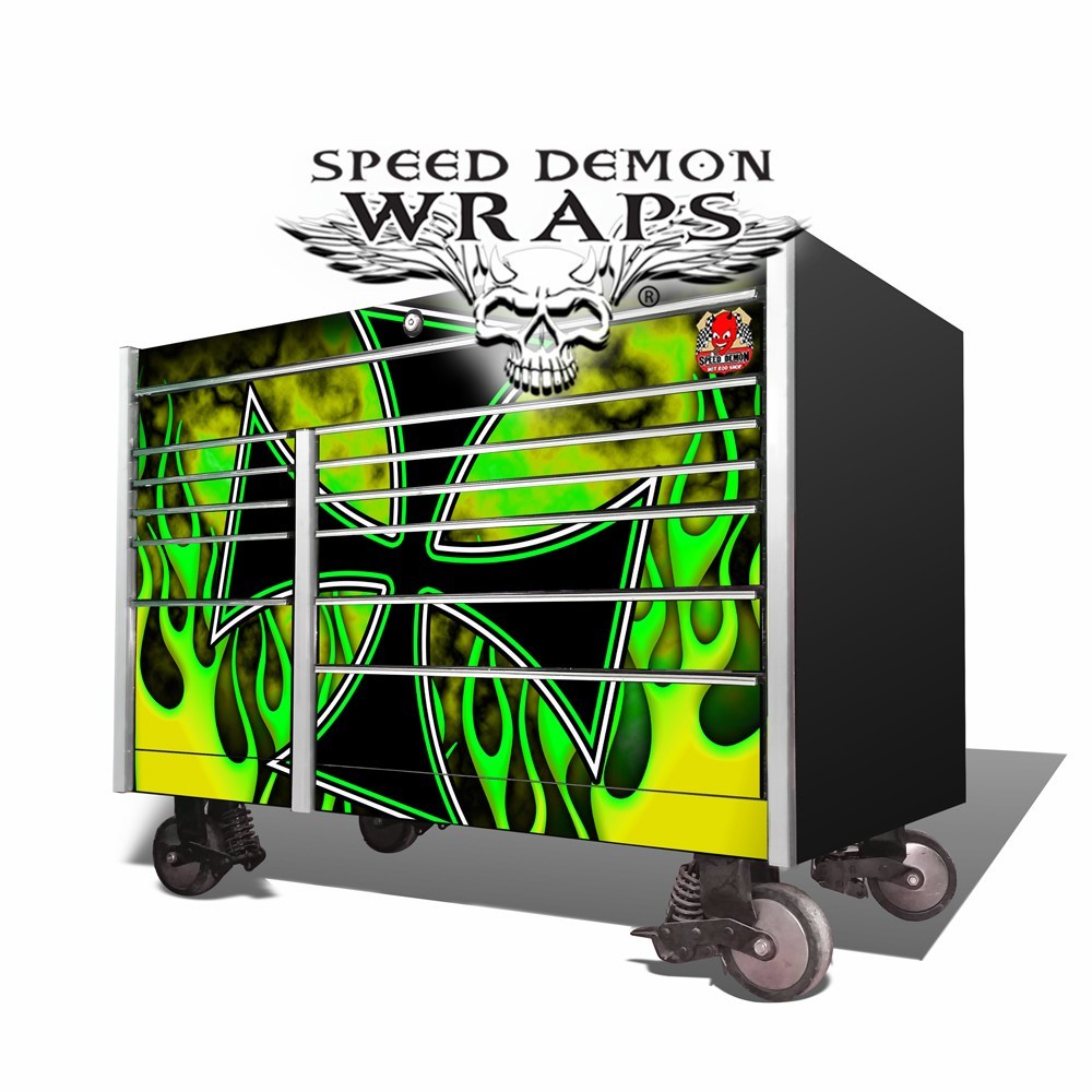 Snap-On KRL-7002 Old School Green-Yellow Toolbox Graphics Wrap