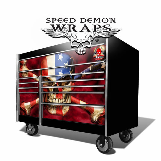 Snap-On Toolbox Wrap American Flag Patriot Skull
