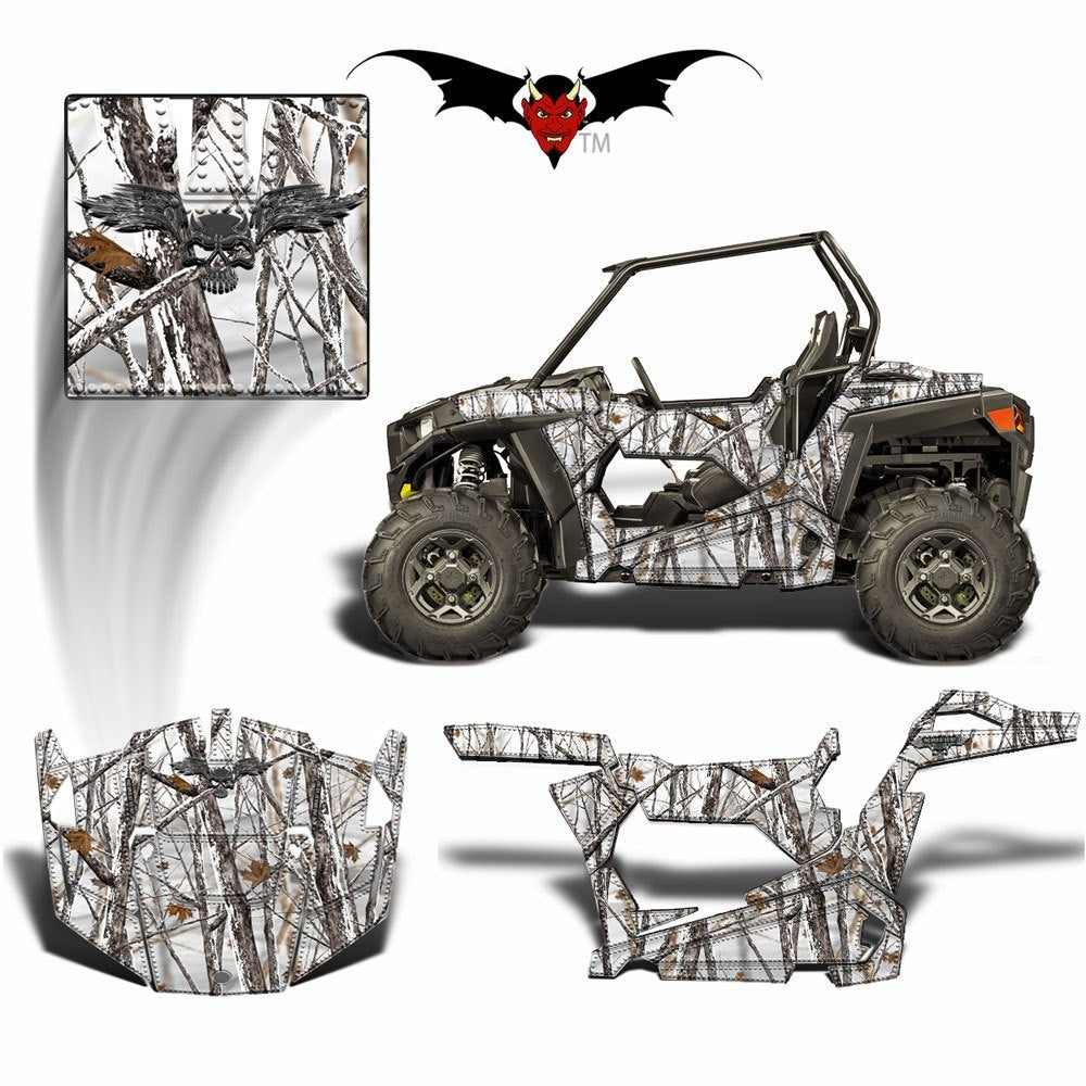 RZR 900 S GRAPHICS WRAP -  SNOWY WOODS CAMOUFLAGE - Speed Demon Wraps