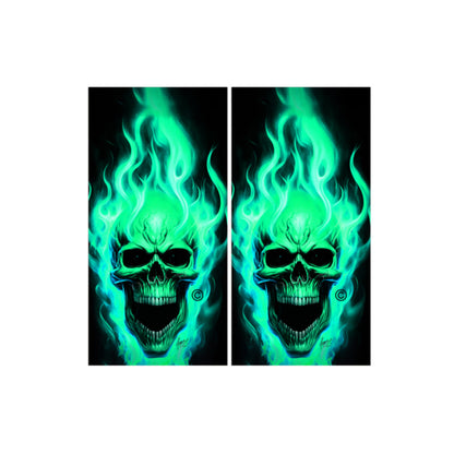 Flaming Skulls Combo Sets Cornhole Wraps Kustom Low Brow Art