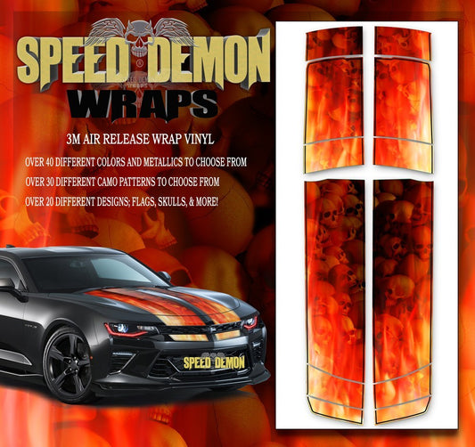 Camaro Stripes Flames Skulls Inferno W BLK PS 2016-2017 V6 - Speed Demon Wraps