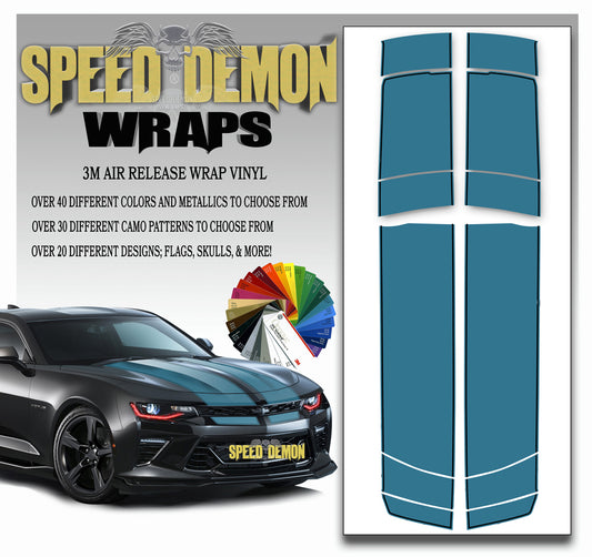 Camaro Stripes - Teal with Black Pinstripe 2016-2017 V6