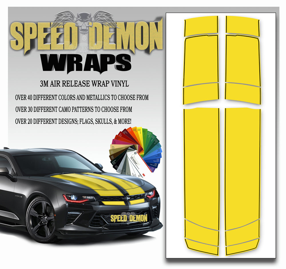 Camaro Stripes - Yellow with Black Pinstripe 2016-2017 V6