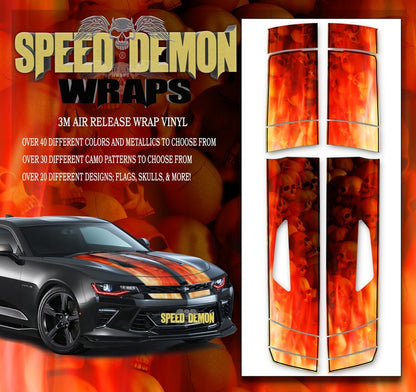 Camaro Stripes Flames Skulls Inferno W BLK PS 2016-2017 V8 - Speed Demon Wraps