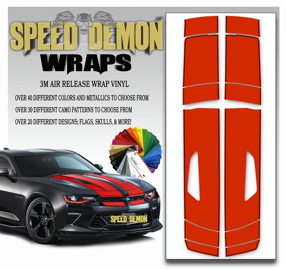 Camaro Stripes V8 - Red with Black Pinstripe 2016-2017 - Speed Demon Wraps