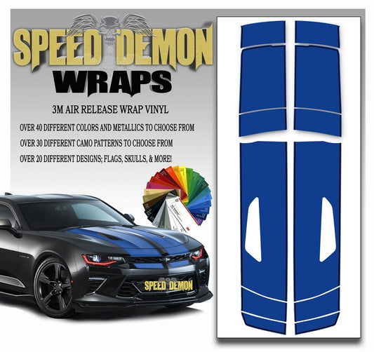 Camaro Stripes Blue with Black Pinstripe 2016-2017 V8 - Speed Demon Wraps