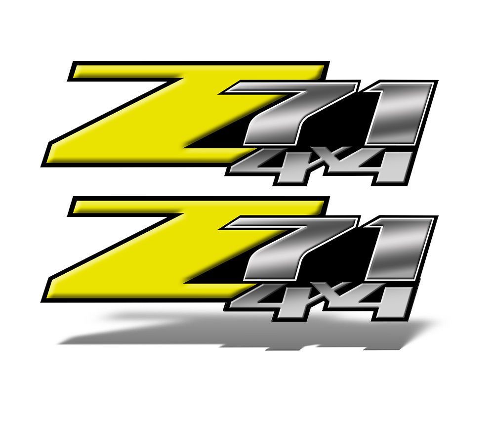 Z71 4x4 Decals Yellow