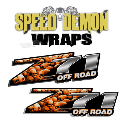 Orange Skull Z71 Offroad Decals