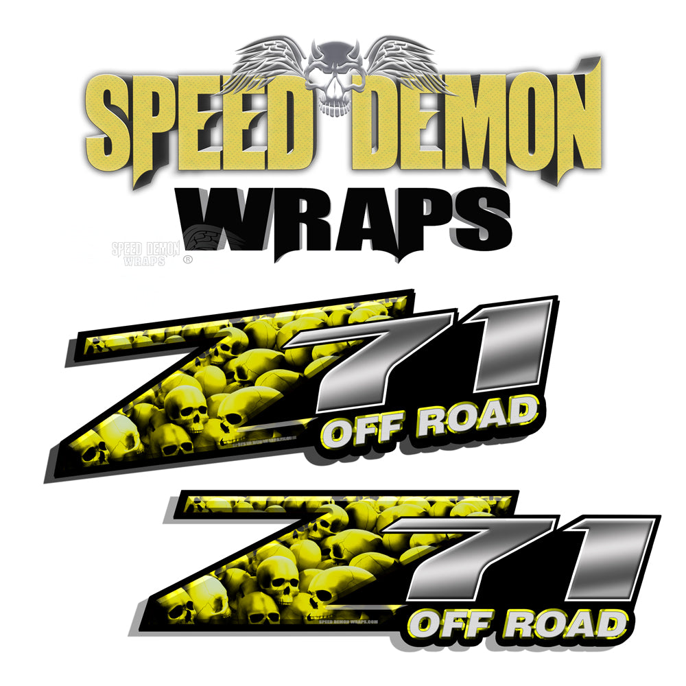 Yellow Skull Z71 Offroad Decals