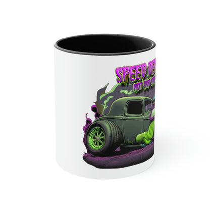 32 Ford Pink & Green Rat Rod - Speed Demon Hot Rod Shop Accent Coffee Mug, 11oz C35501