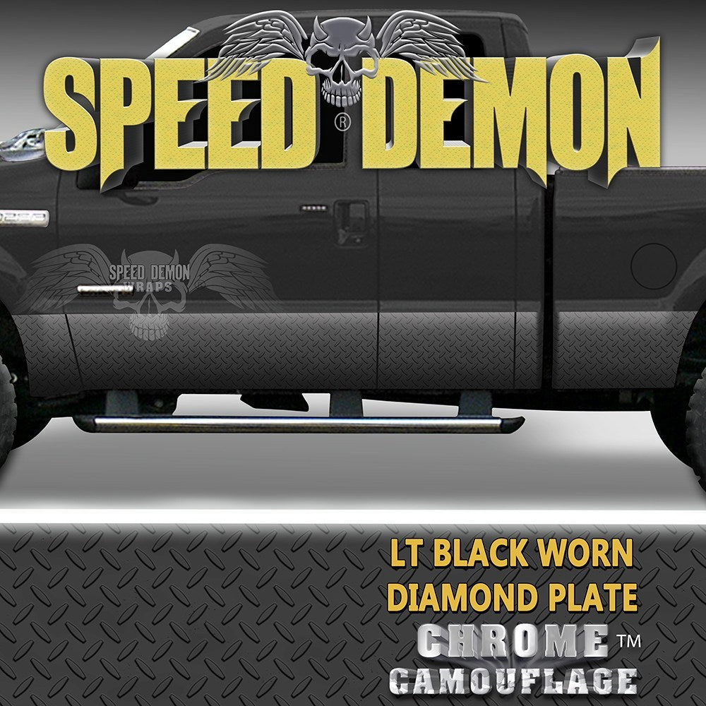Black Diamond Plate Rocker Panel Wraps - Speed Demon Wraps
