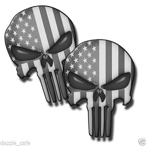 Punisher Skull Subdued American Flag Decals